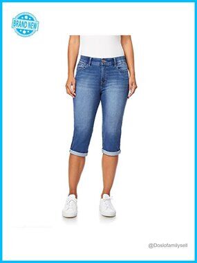 Figure Enhancing Stretch Denim Capri JEans Mid-Rise 17" Inseam